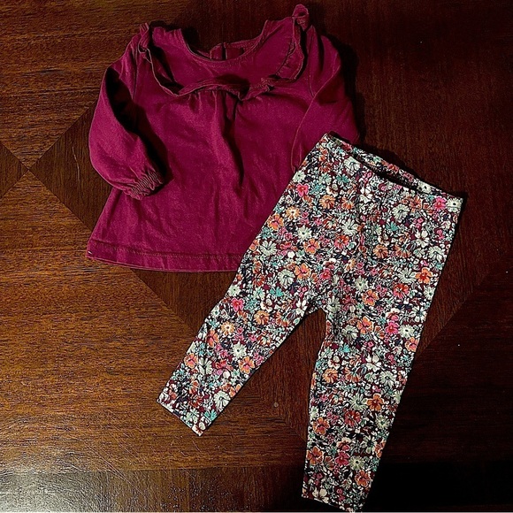 Carter’s | Floral Fascia Ruffle 2-Piece outfit | 9 mo - Picture 1 of 7